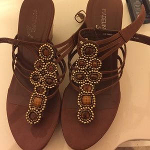 Brown wedges with bling