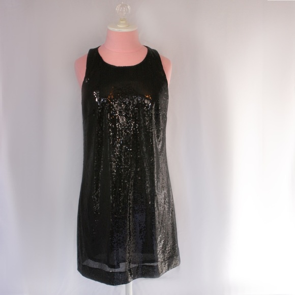 Tinley Road Black Sequin Mini Tank Dress - Picture 1 of 3