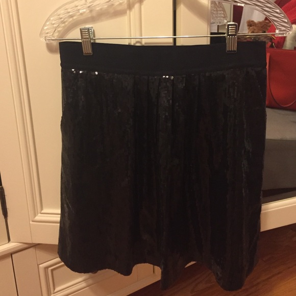 Ann Taylor Black Sequin Skirt