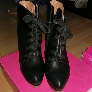 Lace up booties