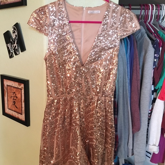 deep plunge sequined romper