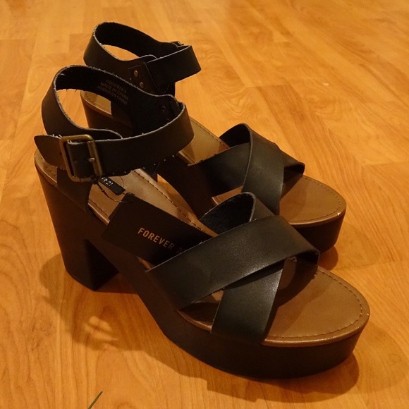 Platform Faux Leather Sandals