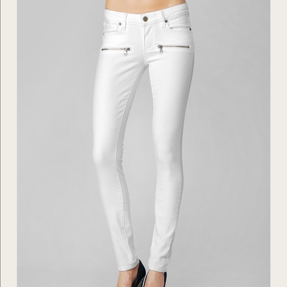 white zipper pants
