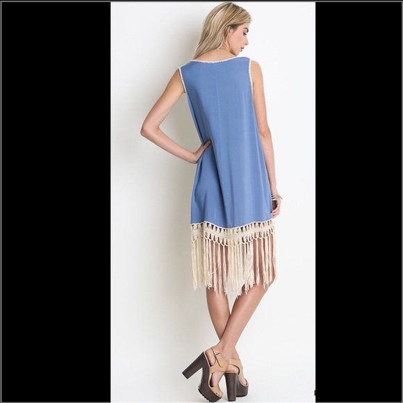 Classic Fringe Hem Tank Dress - Picture 2 of 2