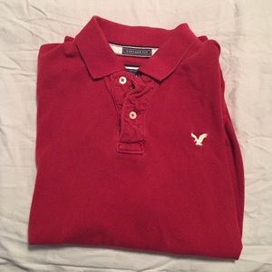 Red American eagle polo