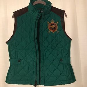 Hunter Green Ralph Lauren Quilted Vest.