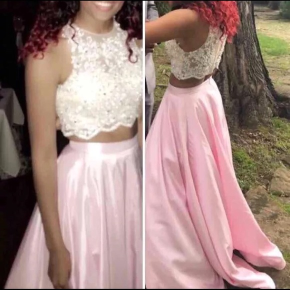 2 piece prom dress