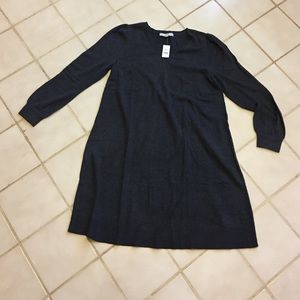 Grey Long Sleeve Sweater Dress