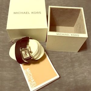 Michael Kors leather wrap watch NWT