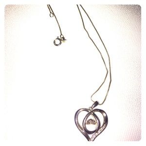 Sterling silver 16' heart necklace