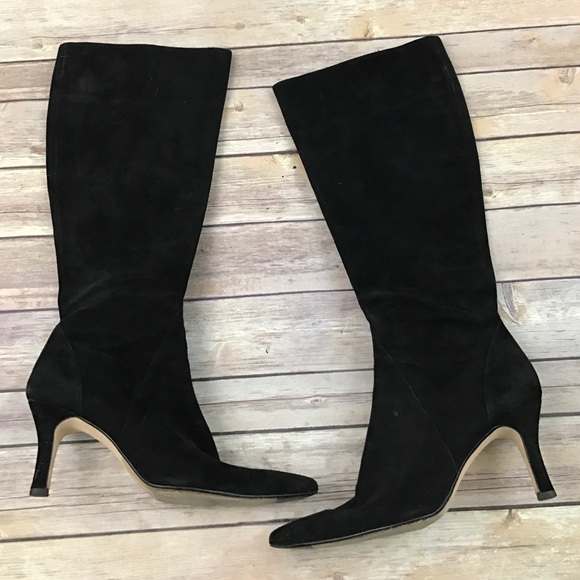 Vaneli suede Pointed Toe Low Heel Boots