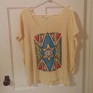 Light Yellow Tribal Design Top