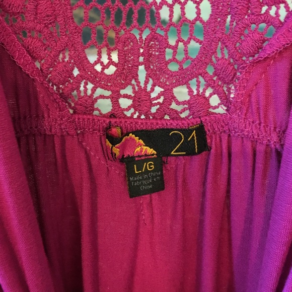 Bright pink soft crochet tunic dress/cover up - Picture 3 of 3