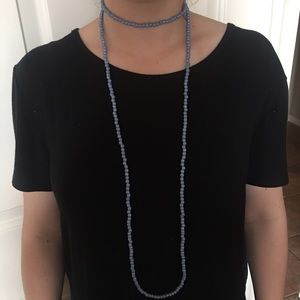 ADORABLE blue beaded longgggg necklace