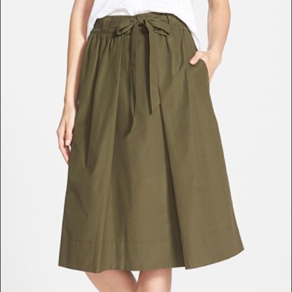 Tie-Waist Midi Skirt