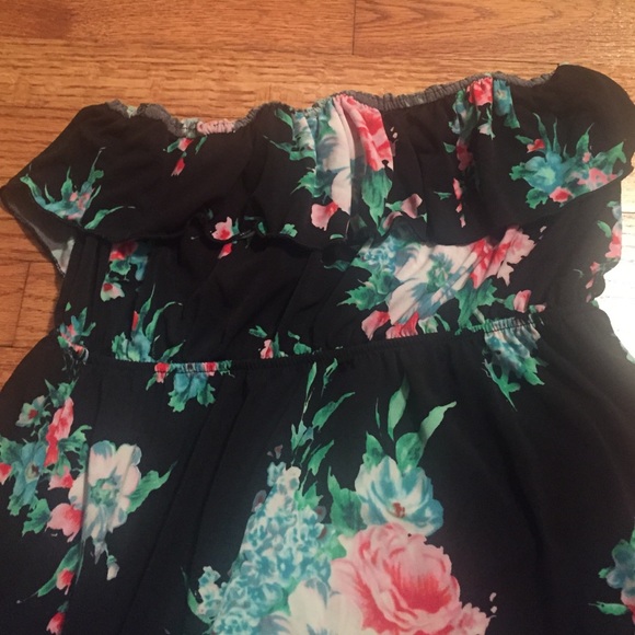 Dresses - Swim Cover Up - Floral Strapless Dress Dresses - Swim Cover Up - Floral Strapless Dress