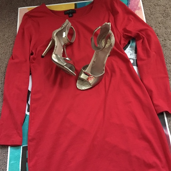 RED BODY CON DRESS