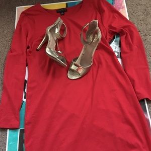 RED BODY CON DRESS
