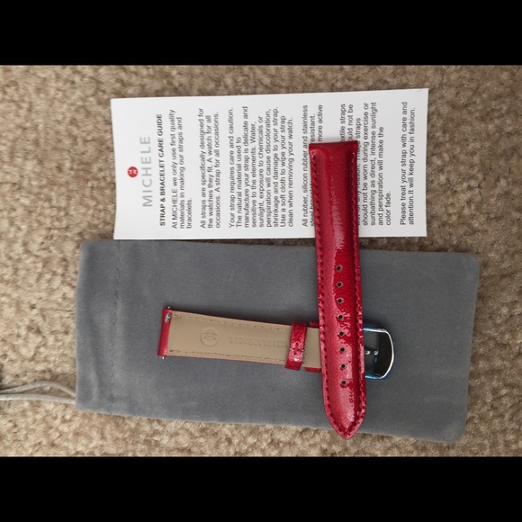 New Michele genuine leather straps 18mm - Picture 2 of 3