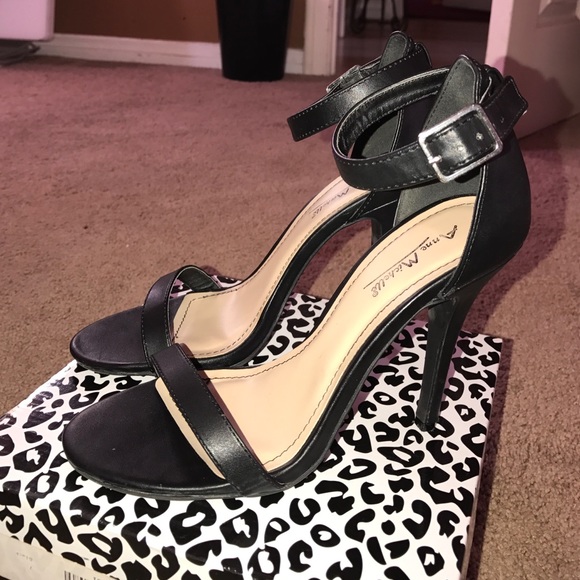 Black high heels.