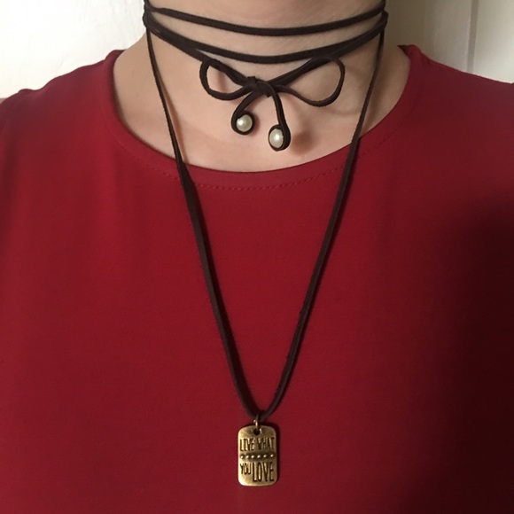 Multiwear necklace/choker/bracelet with charm - Picture 1 of 2