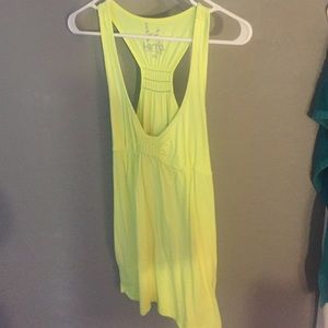 Yellow racer back tank top
