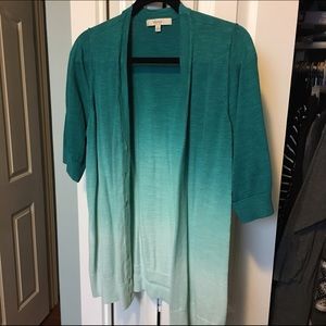 Sejour from Nordstrom 1X Teal Ombré Cardigan