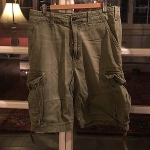 Khaki/Green Abercrombie and Fitch Cargo shorts.