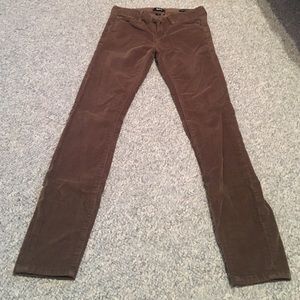 BDG mid rise cigarette ankle pants brown corduroy