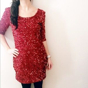 Red Sequin Dress