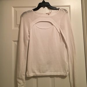 Guess Size: MediumWhite, Mesh Armed Sweater