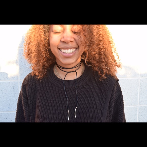 Black satin choker