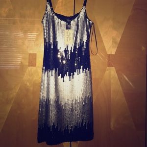 Black and Silver Guess Sequin Dress