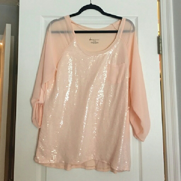 Lane Bryant sparkly peach top