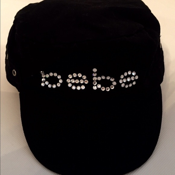 Black Bebe rhinestone hat