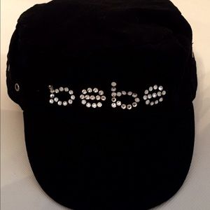 Black Bebe rhinestone hat
