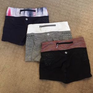 3 Pairs of Lululemon Booty Shorts