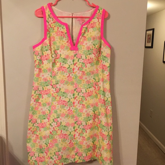 Lilly Pulitzer Percy Sunbonnet Lace Shift Dress 14