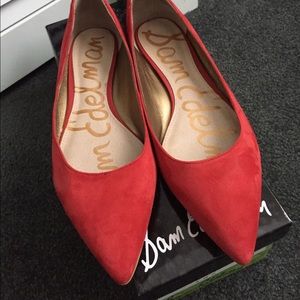 Sam Edelman Rae red suede flats