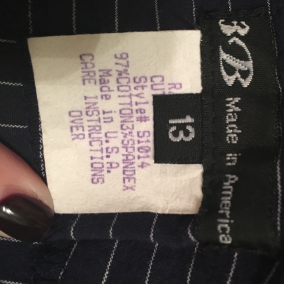 Navy pinstripe pencil skirt - Picture 4 of 4