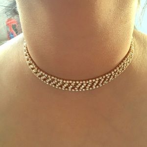 Diamond studded choker necklace