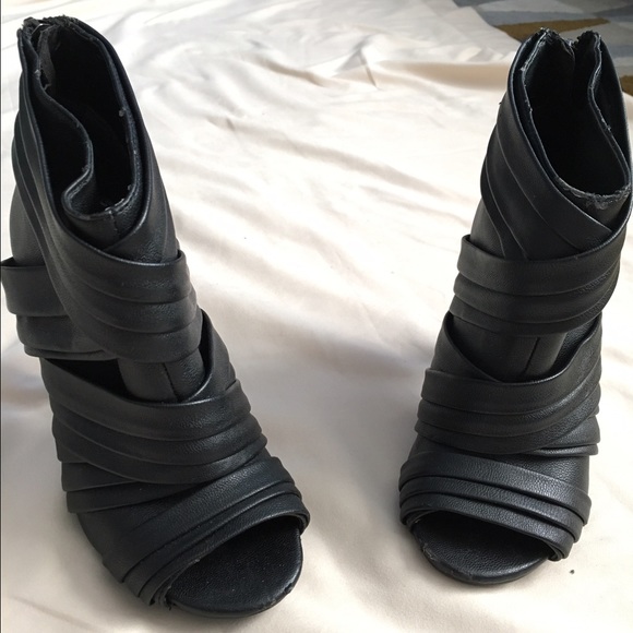 Unlisted Black Peep Toe Booties