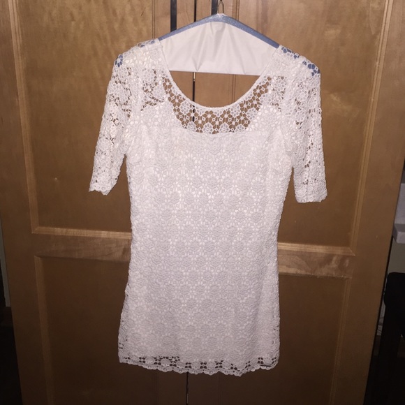 White crochet dress