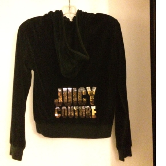 Juicy couture black velour track jacket