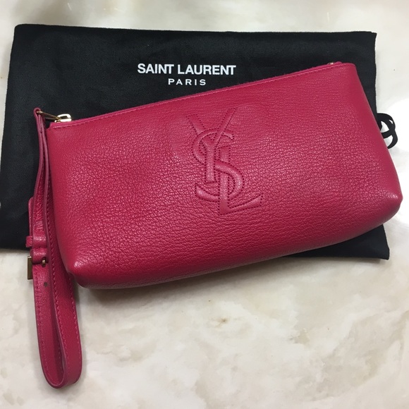 Authentic YSL leather wristlet