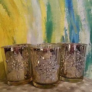 Snowflake candle jars/candles