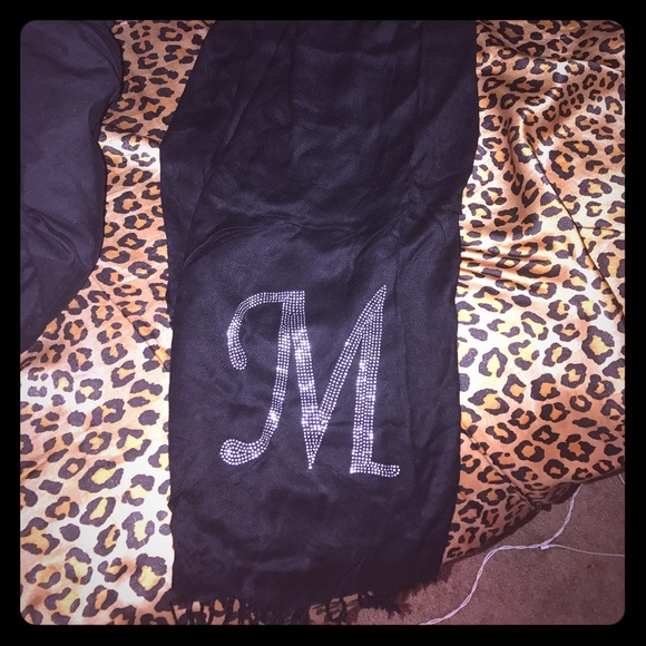 "M" Black Scarf