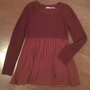 Burgundy sweater dress/top