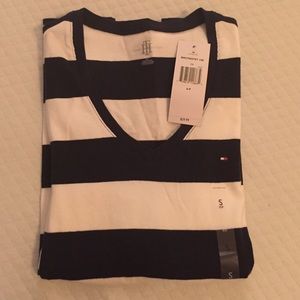 Brand New! Navy & White Striped Tommy Hilfiger Top