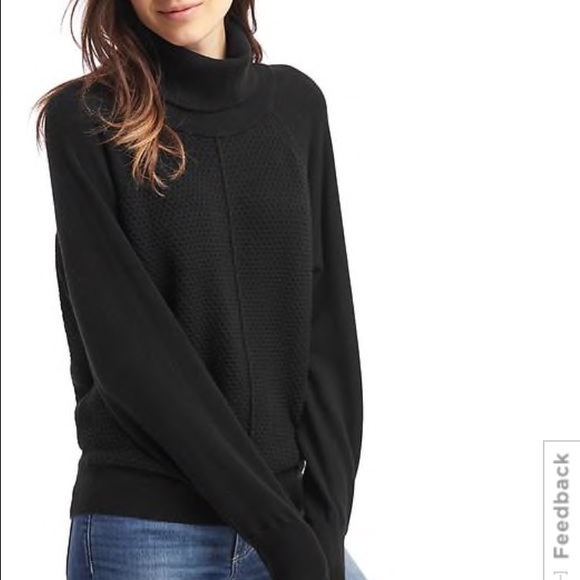 Black Oversized Turtle Neck Sweater